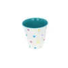 Petit verre en mélamine multicoeurs vert