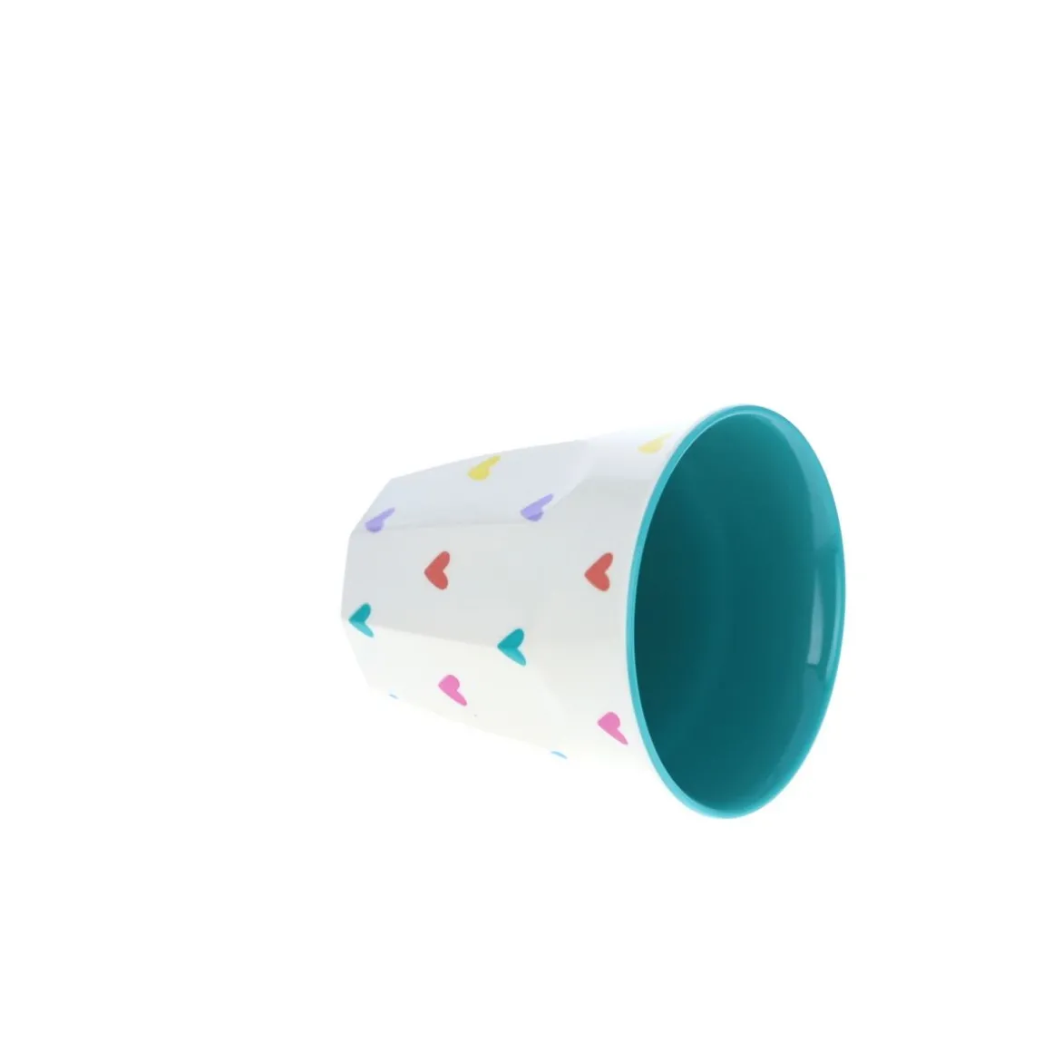 Petit verre en mélamine multicoeurs vert