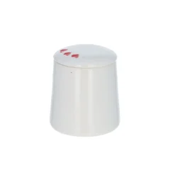 Petite boîte en céramique à couvercle cœurs rouges