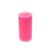 Petite bougie striée rose fuchsia