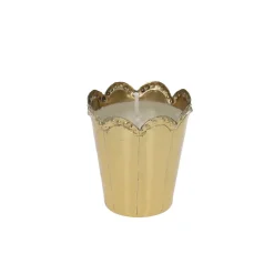 Petite bougie vanille en laiton festonné