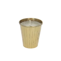 Petite bougie vanille en laiton striée