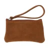 Petite pochette cuir marron camel