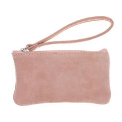 Petite pochette cuir rose pâle