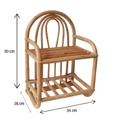 Petite étagère chevet en rotin