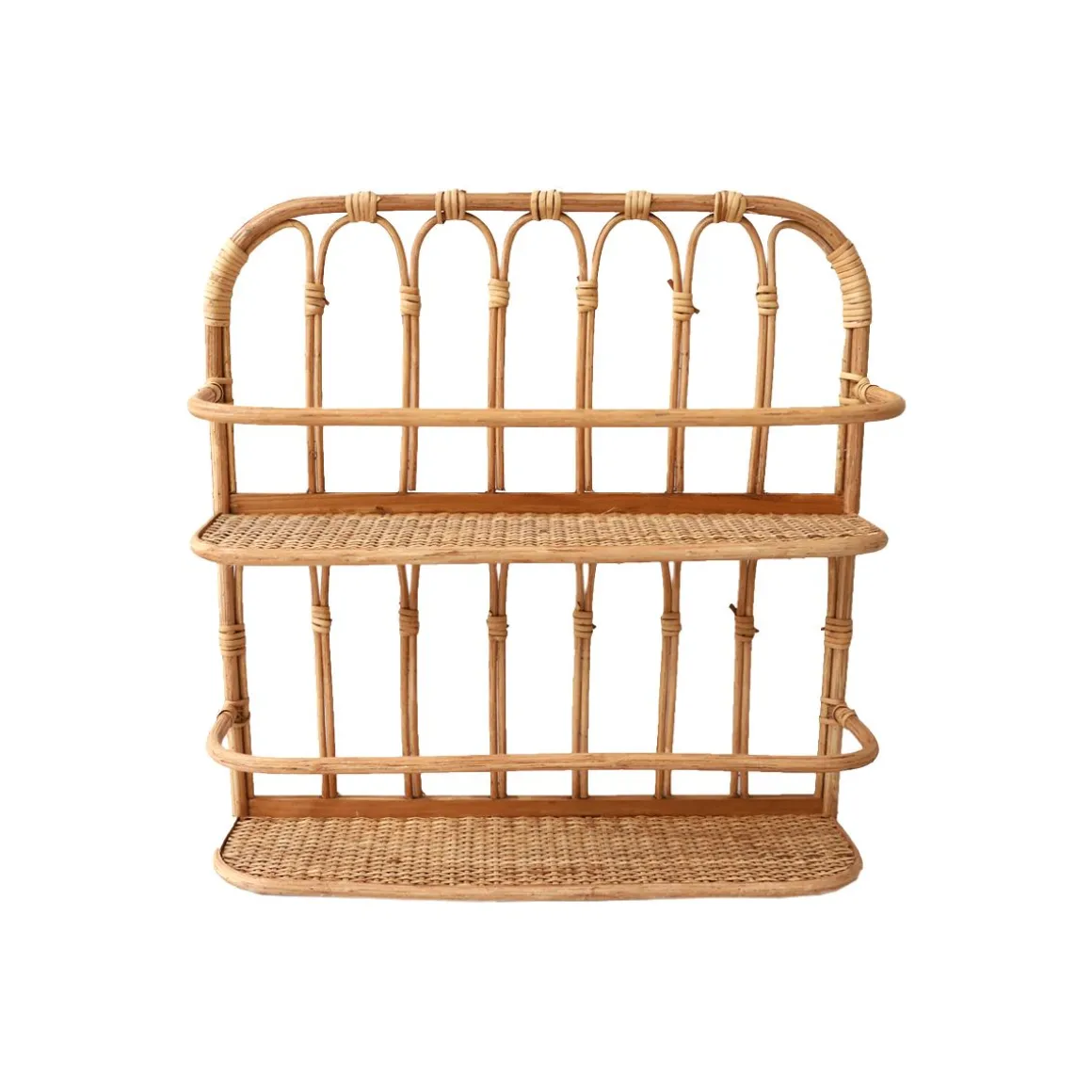 Petite étagère murale en rotin