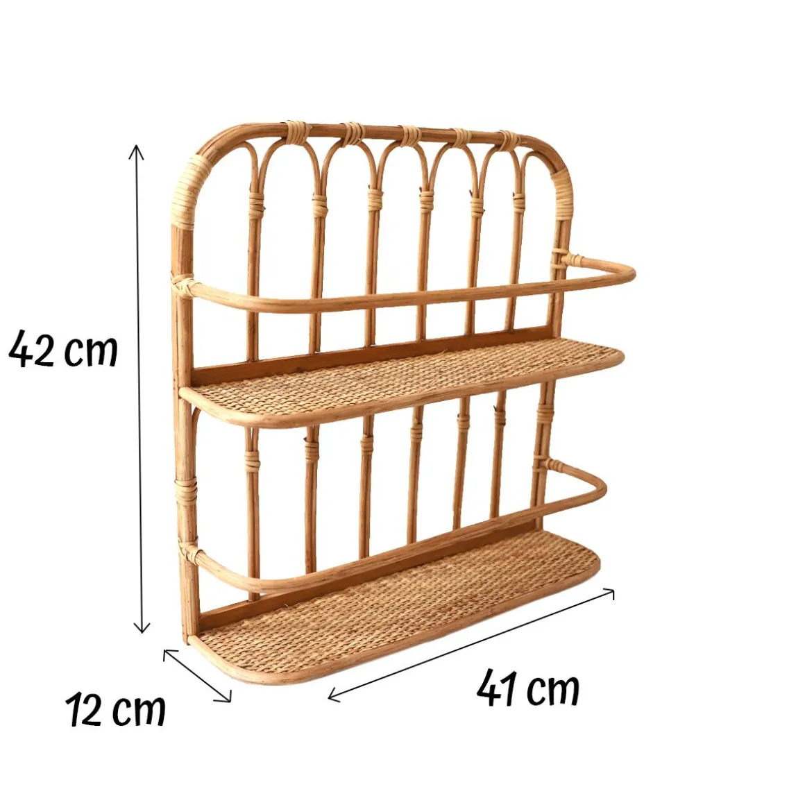 Petite étagère murale en rotin