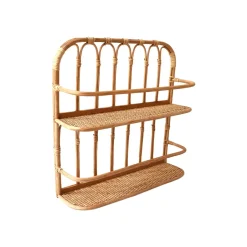 Petite étagère murale en rotin