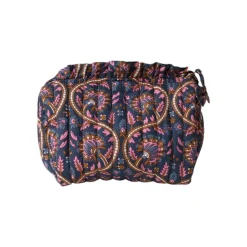 Petite trousse de toilette froufrou block print bleu - Mariage Indien