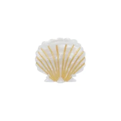 Pince à cheveux crabe coquillage nacré blanc