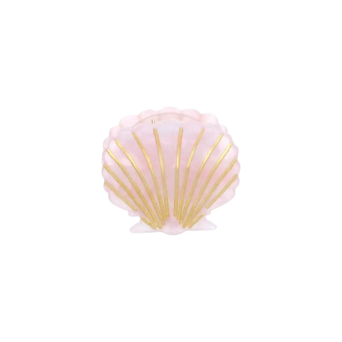 Pince à cheveux crabe coquillage rose nacré