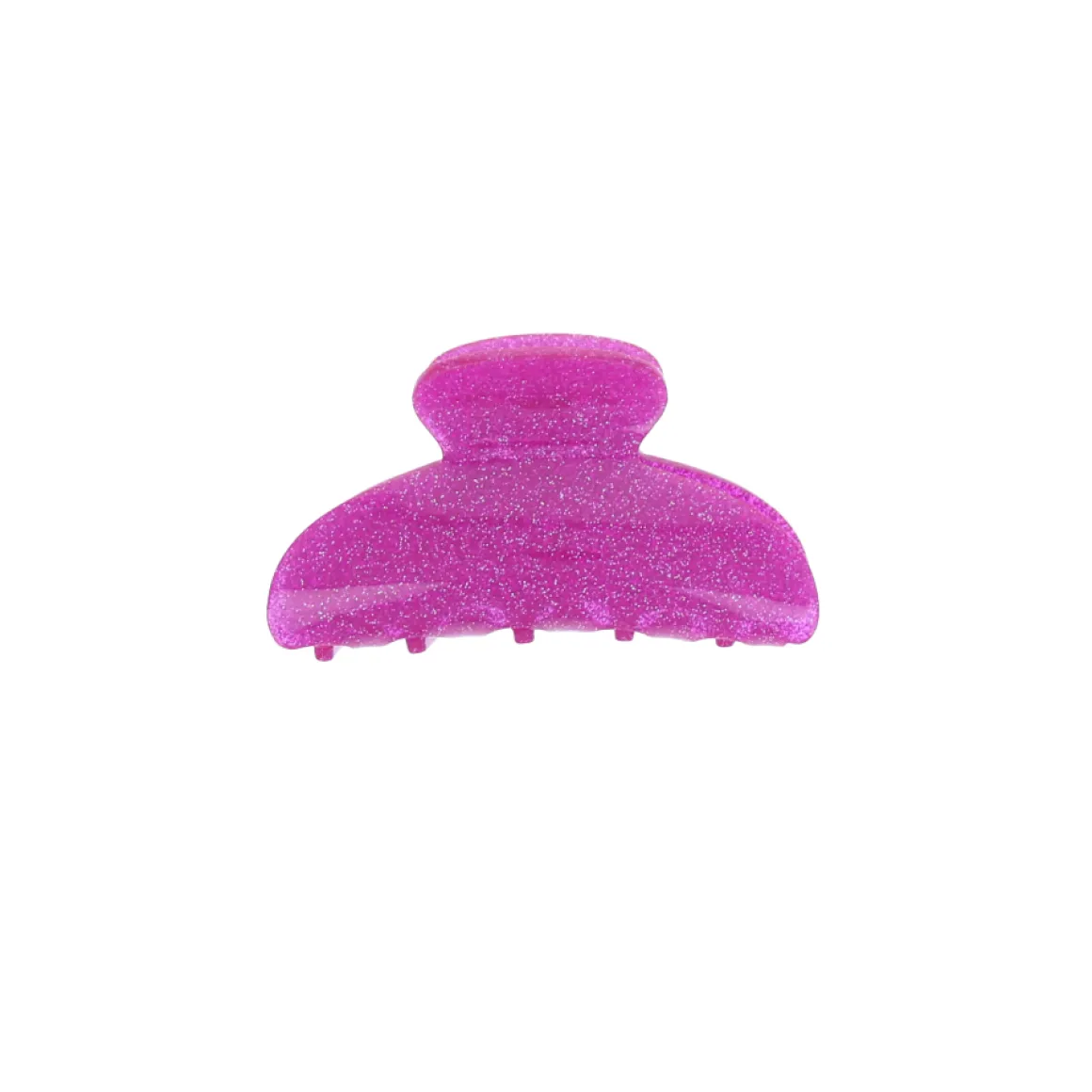 Pince à cheveux crabe rose fluo - grande
