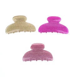 Pince à cheveux crabe rose fluo - grande