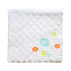 Plaid brodé - Aqua Flower