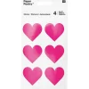 Planches de 6 stickers coeurs rose