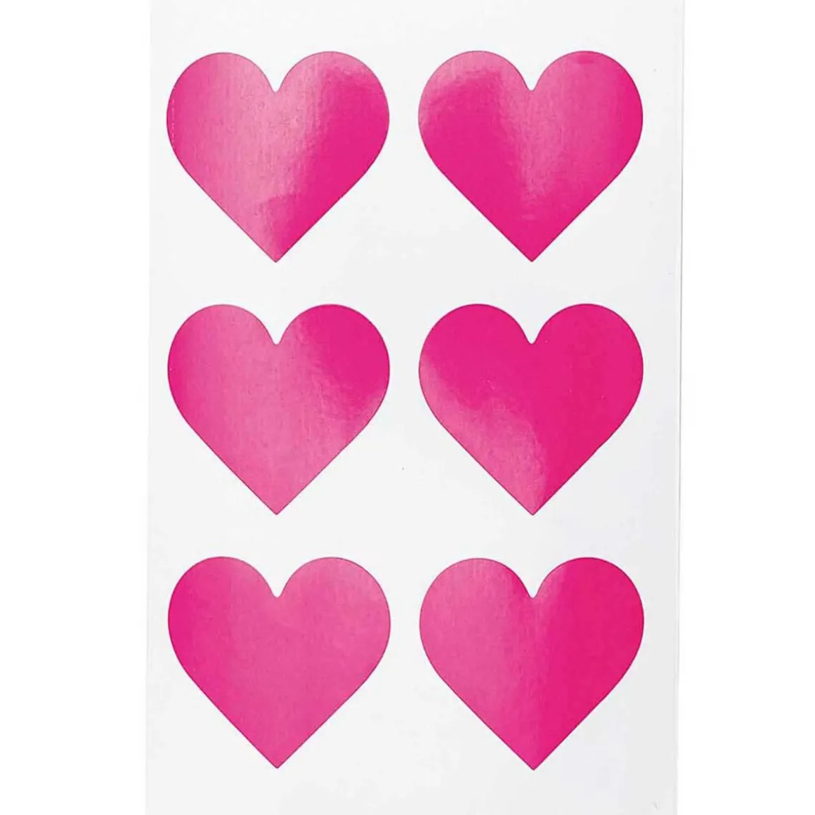 Planches de 6 stickers coeurs rose