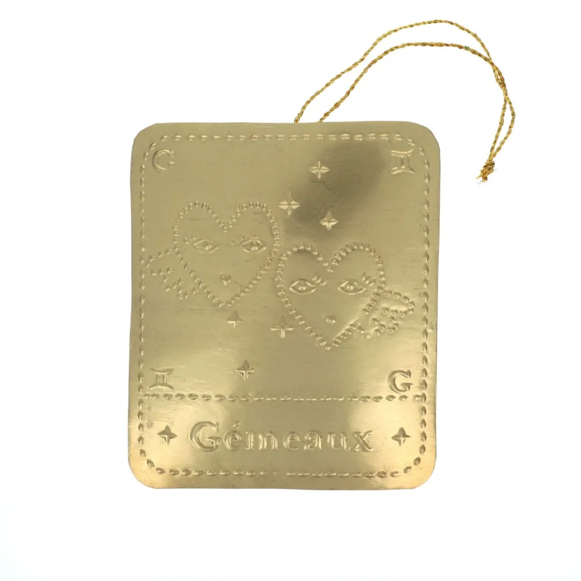 Plaque laiton astrologie Gémeaux