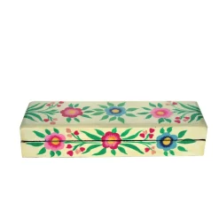 Plumier en bois fleurs