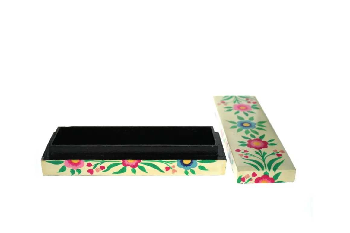 Plumier en bois fleurs