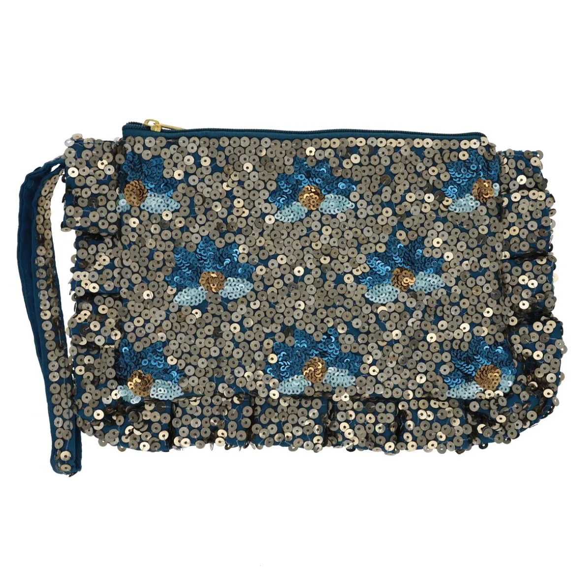 Pochette à sequins fleurs - Mariage Indien