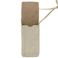 Pochette de téléphone cuir doré