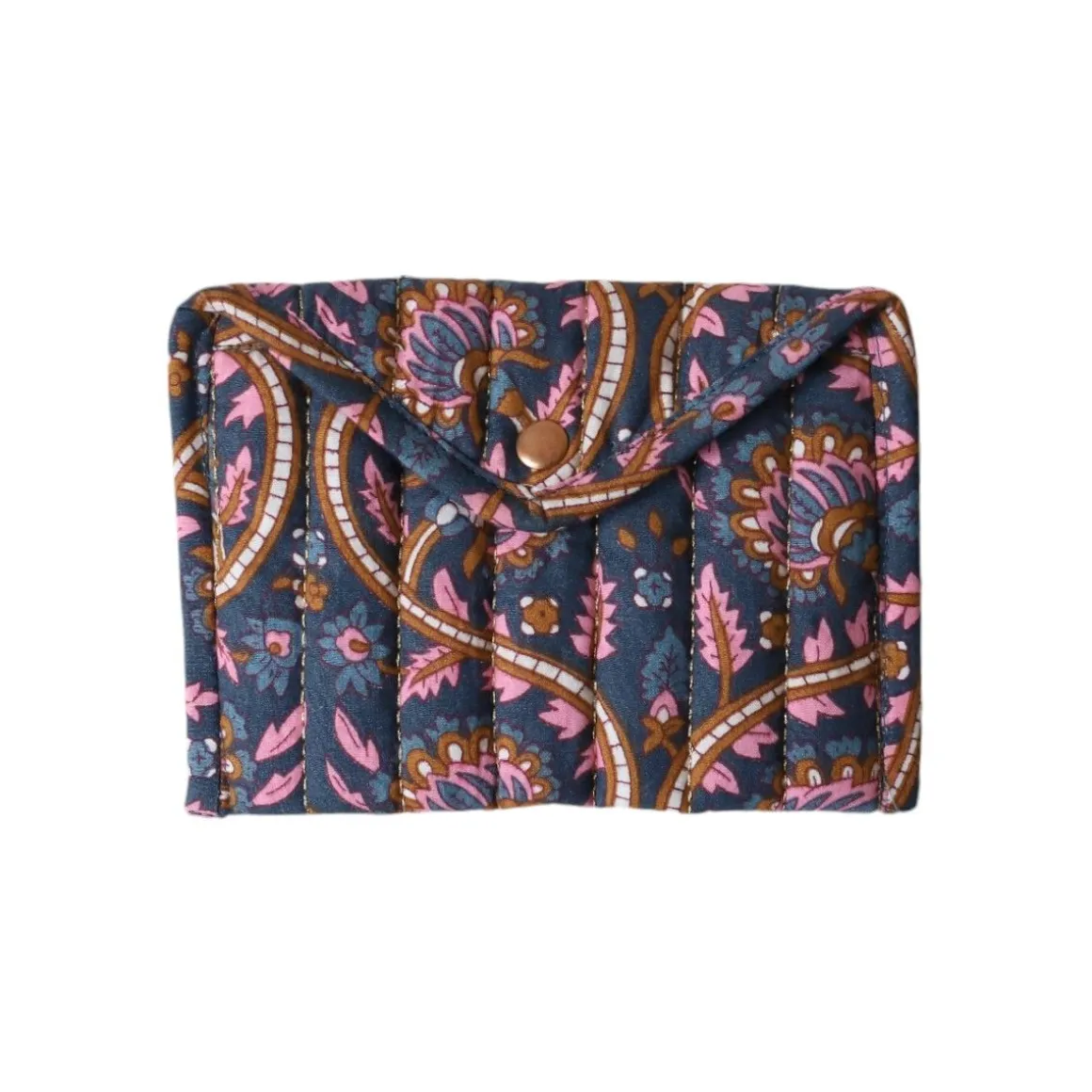 Pochette enveloppe block print bleu - Mariage Indien