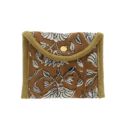 Pochette enveloppe marron Block print - Delhi d'antan