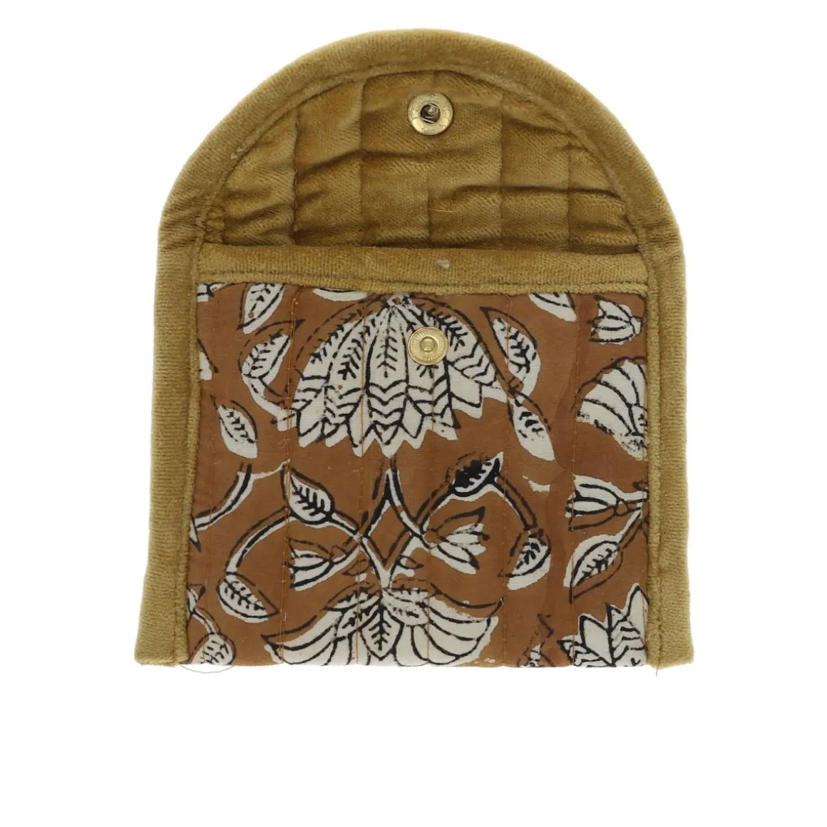 Pochette enveloppe marron Block print - Delhi d'antan