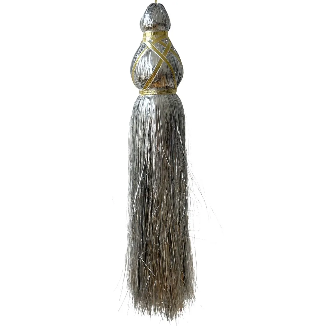 Pompon tassel argenté