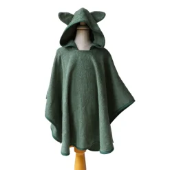 Poncho de bain éponge vert - Doux comme un agneau