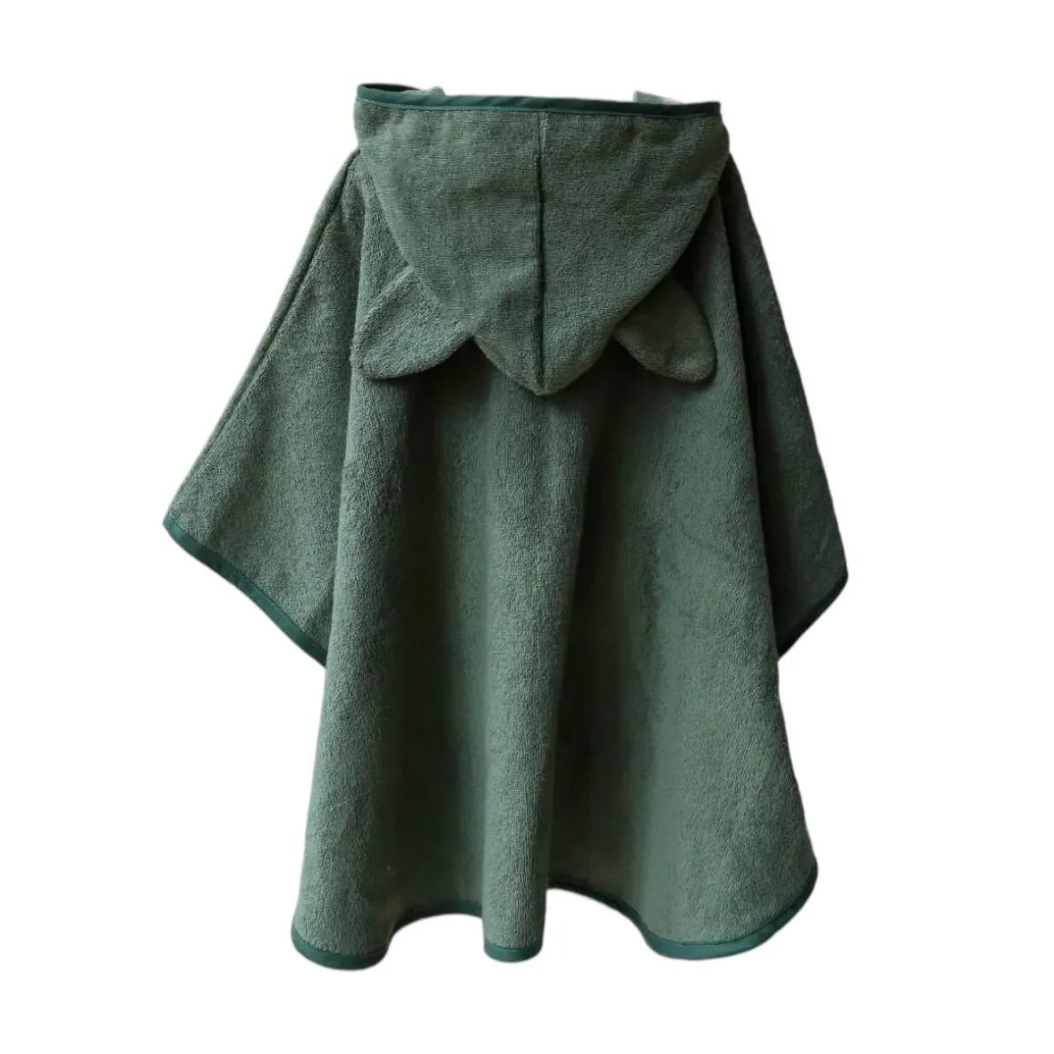 Poncho de bain éponge vert - Doux comme un agneau