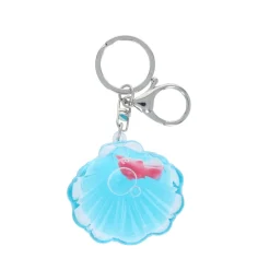 Porte-clés coquillage et dauphin à paillettes liquides - Dolphin queen