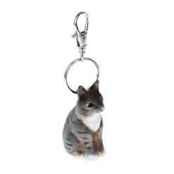 Porte-clés en bois chat