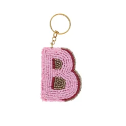 Porte-clés en perles avec initiale - Lettre de A à Z