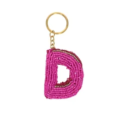 Porte-clés en perles avec initiale - Lettre de A à Z