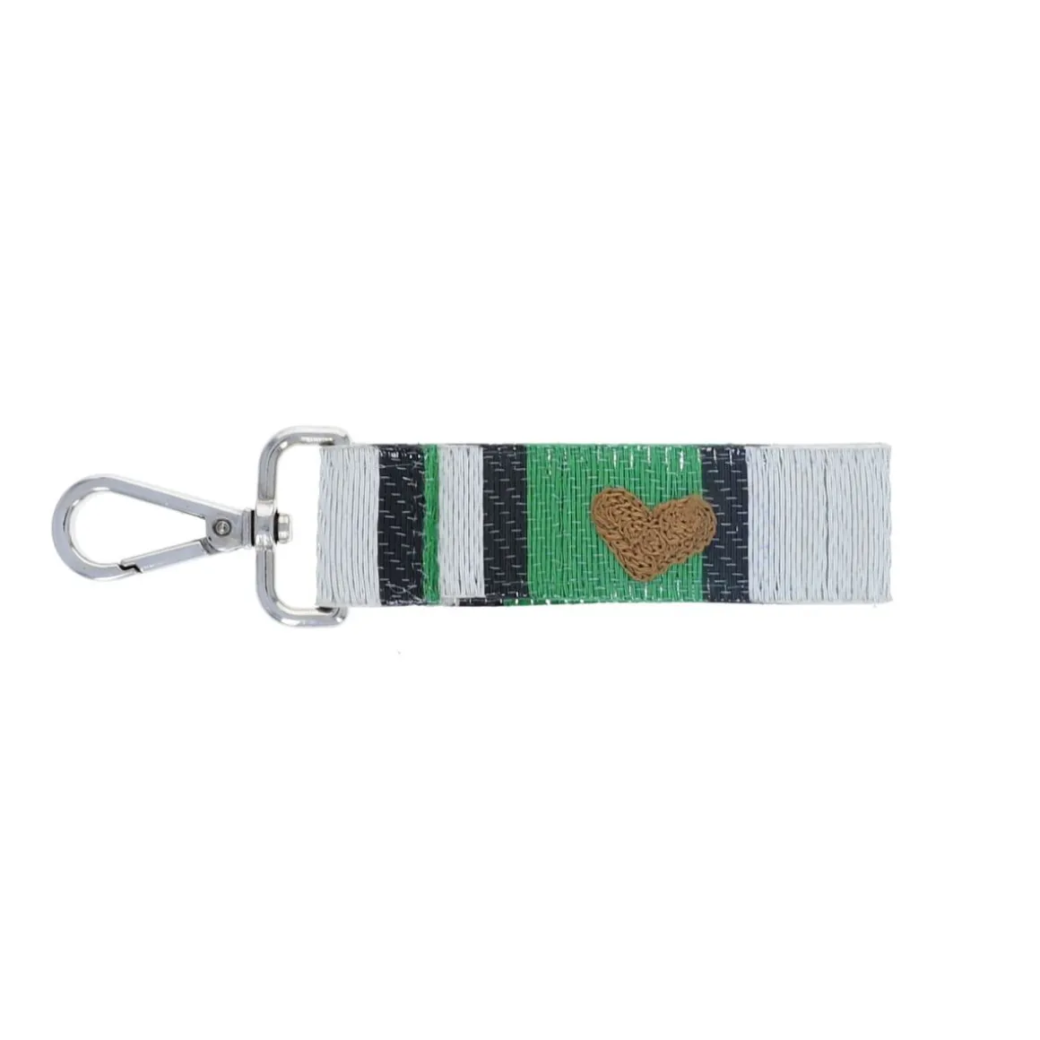 Porte-clés rayé vert broderie papa - Copacabana party !