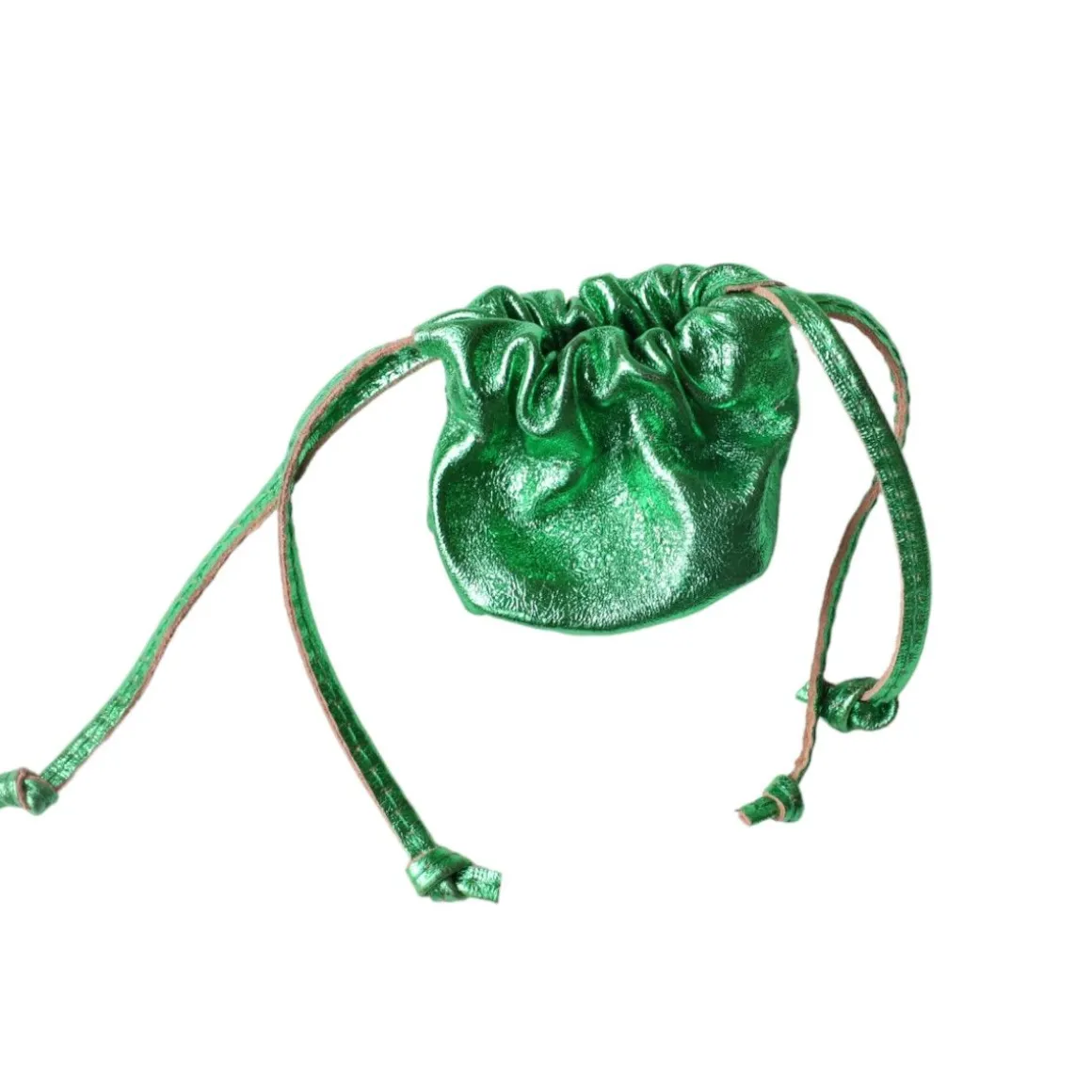 Porte-monnaie bourse cuir vert émeraude