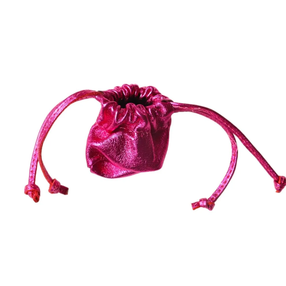 Porte-monnaie bourse cuir fuchsia