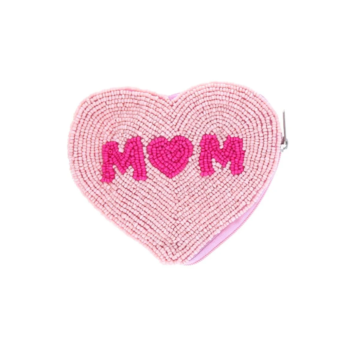 Porte-monnaie cœur rose Mom