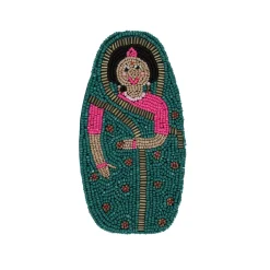 Porte-monnaie en perles poupée indienne - Mariage Indien