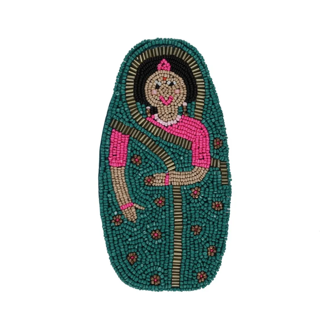 Porte-monnaie en perles poupée indienne - Mariage Indien