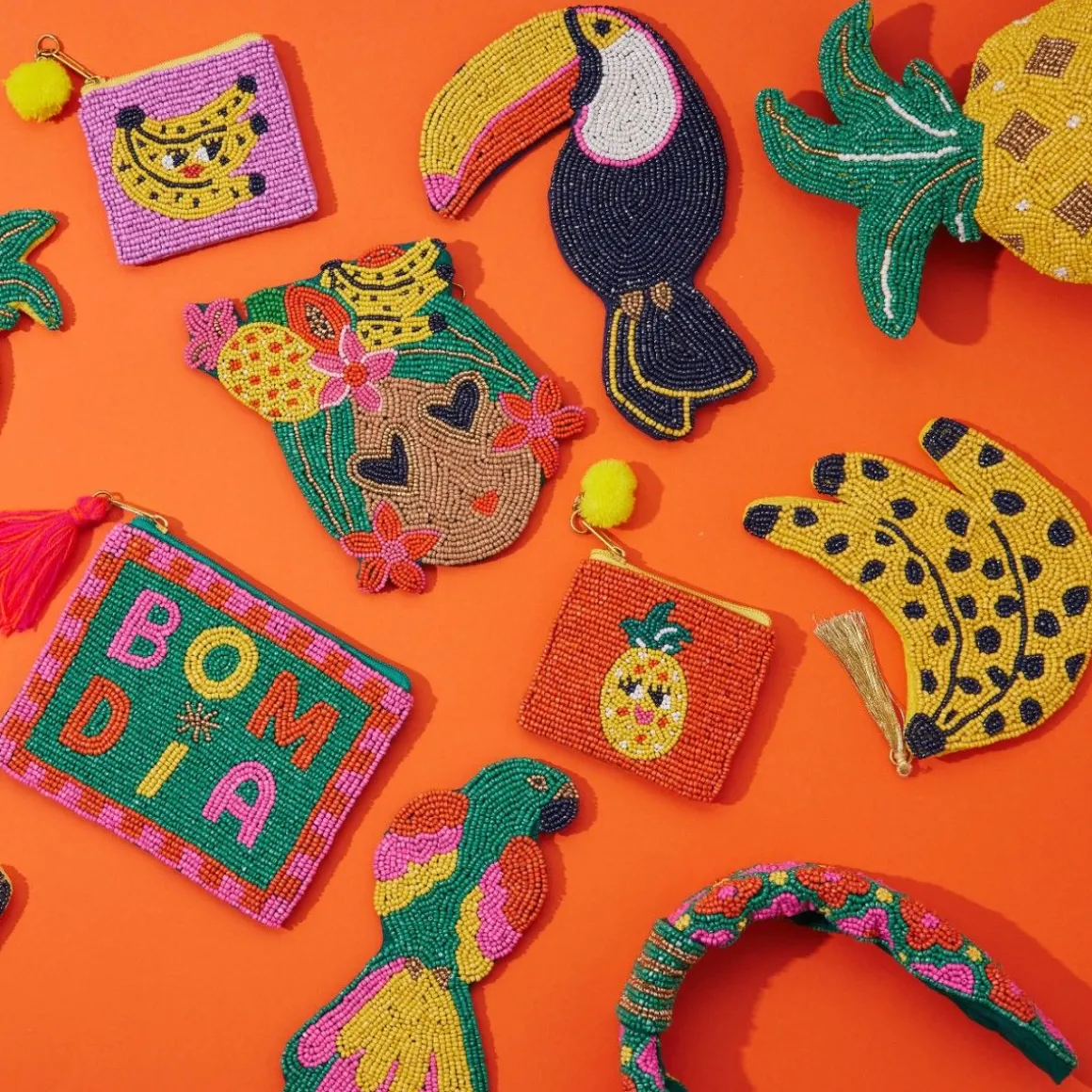 Porte-monnaie en perles toucan - Copacabana party !