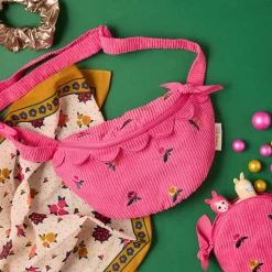 Porte-monnaie enfant velours rose - La vie en rose