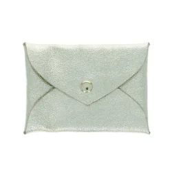 Porte-monnaie enveloppe cuir doré