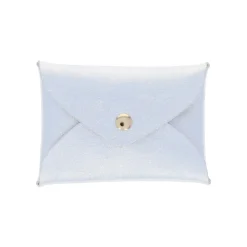 Porte-monnaie enveloppe cuir argent brillant