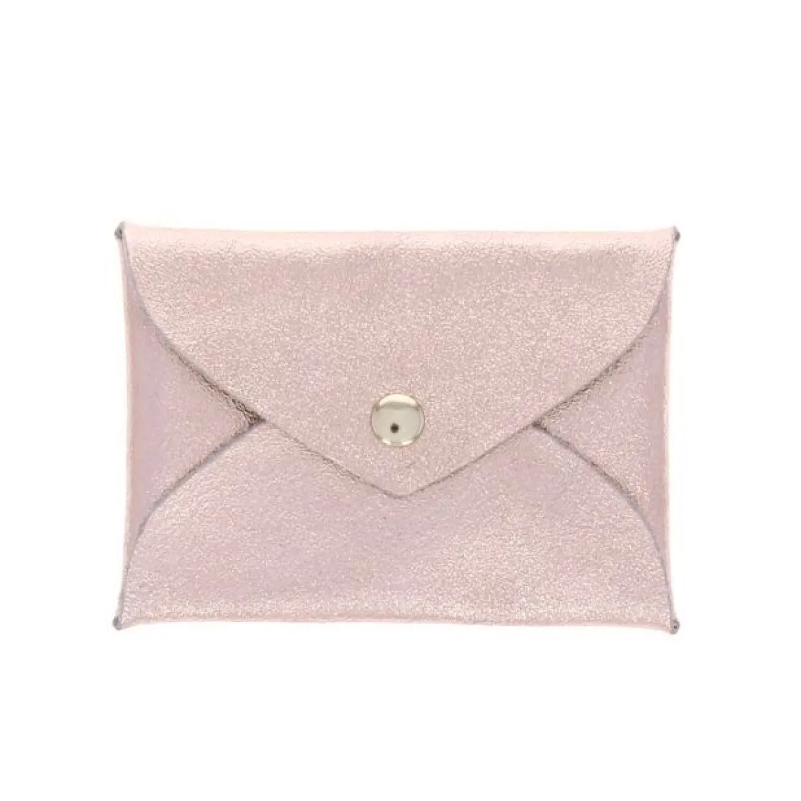 Porte-monnaie enveloppe cuir or rose
