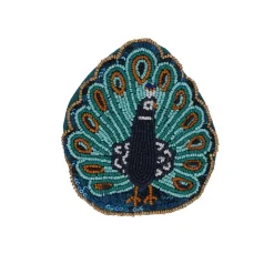 Porte-monnaie perles paon - Mariage Indien