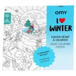 Poster géant à colorier I love winter