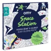 Poster géant à colorier Space station + stickers