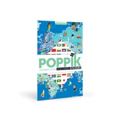 Poster géant avec stickers "les drapeaux"